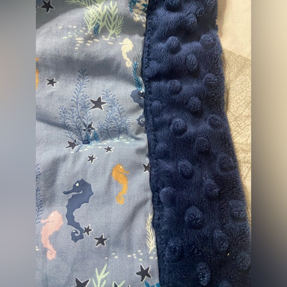 A SEA Navy SEAHORSE Print 2-Sided Bubble-Tufted Baby Play...